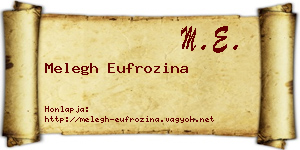 Melegh Eufrozina névjegykártya